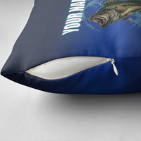 Custom Jumping Bass Fishing Pillow Cover with Water Splash and Lightning Background - Wonder Print Shop