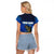 Custom Jumping Bass Fishing Raglan Cropped T Shirt with Water Splash and Lightning Background - Wonder Print Shop