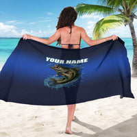 Custom Jumping Bass Fishing Sarong with Water Splash and Lightning Background - Wonder Print Shop