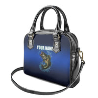 Custom Jumping Bass Fishing Shoulder Handbag with Water Splash and Lightning Background - Wonder Print Shop