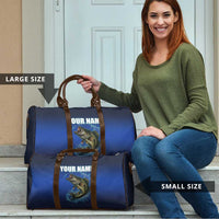 Custom Jumping Bass Fishing Travel Bag with Water Splash and Lightning Background - Wonder Print Shop
