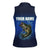 Custom Jumping Bass Fishing Women Sleeveless Polo Shirt with Water Splash and Lightning Background - Wonder Print Shop