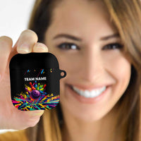 Colorful Bowling Ball and Pins Graphic AirPods Case Custom with Paint Splash - Wonder Print Shop