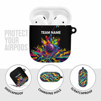 Colorful Bowling Ball and Pins Graphic AirPods Case Custom with Paint Splash - Wonder Print Shop