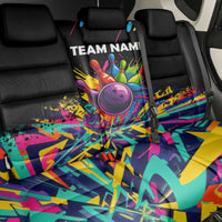 Colorful Bowling Ball and Pins Graphic Back Car Seat Cover Custom with Paint Splash - Wonder Print Shop