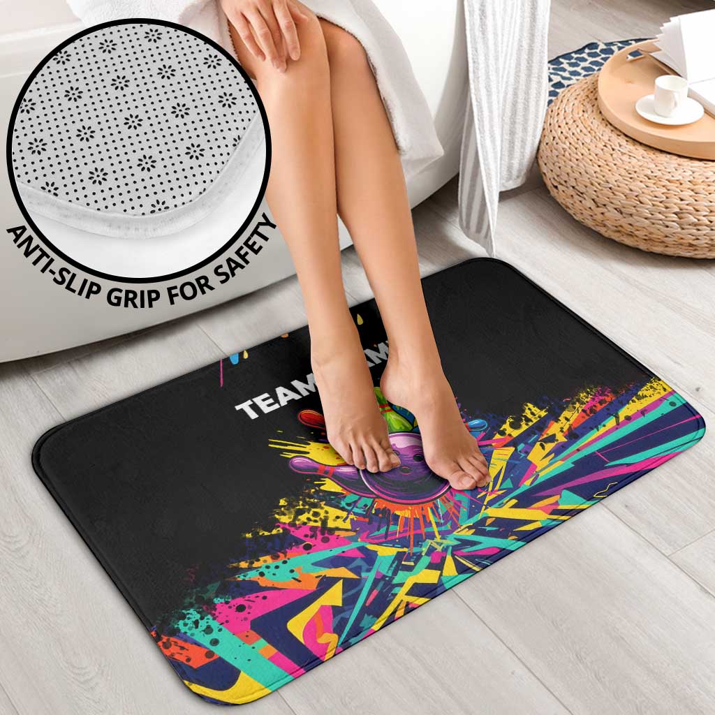 Colorful Bowling Ball and Pins Graphic Bathroom Set Custom with Paint Splash - Wonder Print Shop