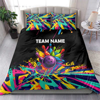 Colorful Bowling Ball and Pins Graphic Bedding Set Custom with Paint Splash - Wonder Print Shop
