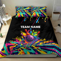 Colorful Bowling Ball and Pins Graphic Bedding Set Custom with Paint Splash - Wonder Print Shop