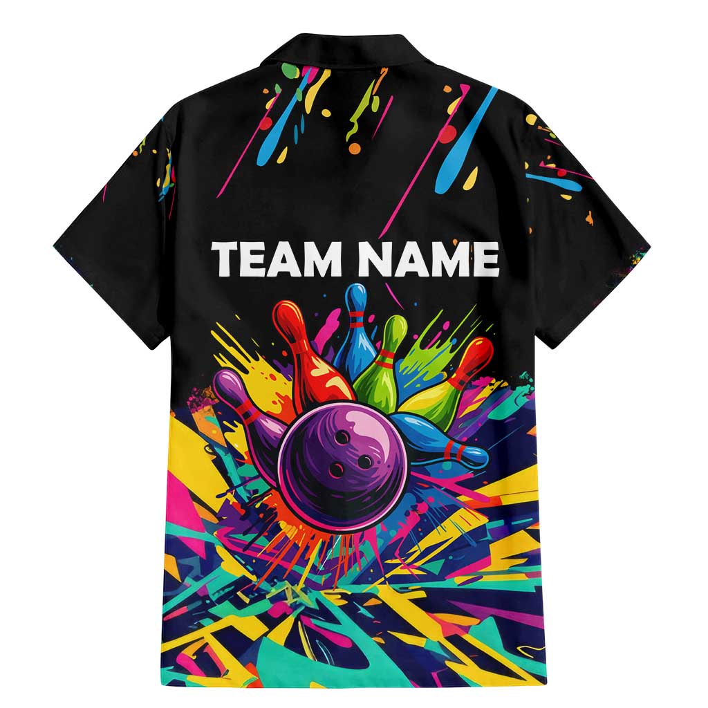 Colorful Bowling Ball and Pins Graphic Family Matching Mermaid Dress and Hawaiian Shirt Custom with Paint Splash - Wonder Print Shop