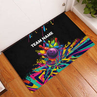 Colorful Bowling Ball and Pins Graphic Rubber Doormat Custom with Paint Splash - Wonder Print Shop