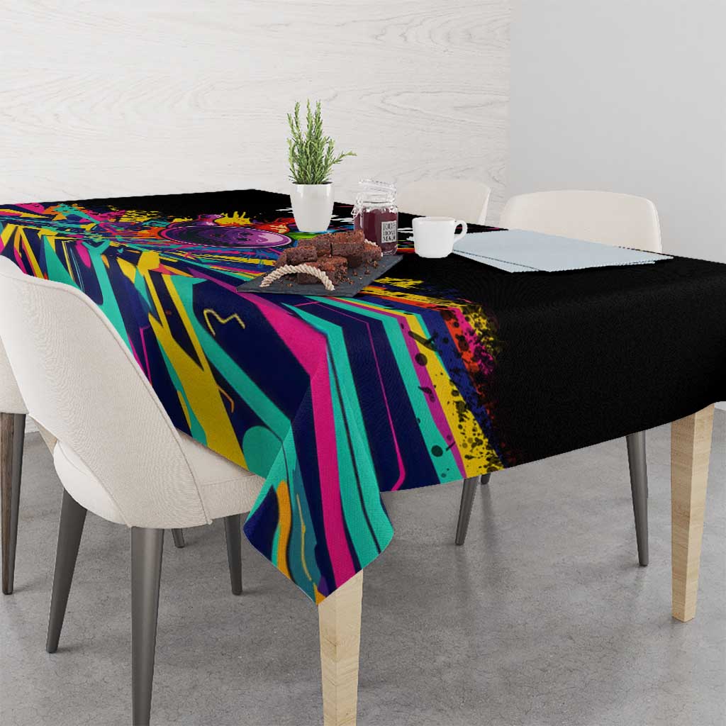Colorful Bowling Ball and Pins Graphic Tablecloth Custom with Paint Splash - Wonder Print Shop