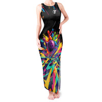 Colorful Bowling Ball and Pins Graphic Tank Maxi Dress Custom with Paint Splash - Wonder Print Shop