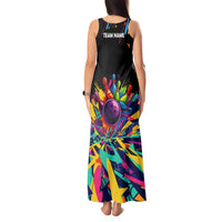 Colorful Bowling Ball and Pins Graphic Tank Maxi Dress Custom with Paint Splash - Wonder Print Shop