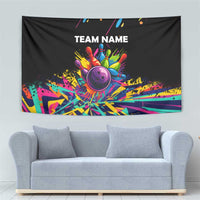 Colorful Bowling Ball and Pins Graphic Tapestry Custom with Paint Splash - Wonder Print Shop