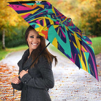 Colorful Bowling Ball and Pins Graphic Umbrella Custom with Paint Splash - Wonder Print Shop