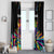 Colorful Bowling Ball and Pins Graphic Window Curtain Custom with Paint Splash - Wonder Print Shop