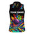 Colorful Bowling Ball and Pins Graphic Women Sleeveless Polo Shirt Custom with Paint Splash - Wonder Print Shop