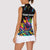Colorful Bowling Ball and Pins Graphic Women Sleeveless Polo Shirt Custom with Paint Splash - Wonder Print Shop