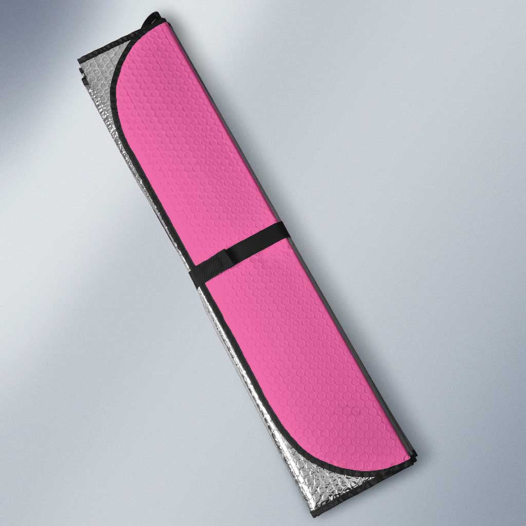 Pink and Black Bowling Auto Sun Shade Design with Red Ball and Pins and Custom Team Name Graphic - Wonder Print Shop