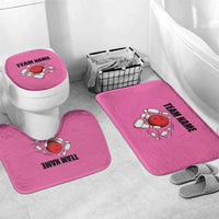 Pink and Black Bowling Bathroom Set Design with Red Ball and Pins and Custom Team Name Graphic - Wonder Print Shop