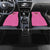 Pink and Black Bowling Car Mats Design with Red Ball and Pins and Custom Team Name Graphic - Wonder Print Shop