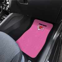 Pink and Black Bowling Car Mats Design with Red Ball and Pins and Custom Team Name Graphic - Wonder Print Shop