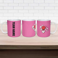 Pink and Black Bowling Ceramic Mug Design with Red Ball and Pins and Custom Team Name Graphic - Wonder Print Shop