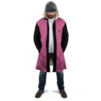 Pink and Black Bowling Cloak Design with Red Ball and Pins and Custom Team Name Graphic - Wonder Print Shop