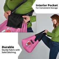 Pink and Black Bowling Grocery Bag Design with Red Ball and Pins and Custom Team Name Graphic - Wonder Print Shop