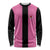 Pink and Black Bowling Long Sleeve Shirt Design with Red Ball and Pins and Custom Team Name Graphic - Wonder Print Shop