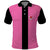 Pink and Black Bowling Polo Shirt Design with Red Ball and Pins and Custom Team Name Graphic - Wonder Print Shop