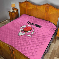 Pink and Black Bowling Quilt Design with Red Ball and Pins and Custom Team Name Graphic - Wonder Print Shop