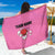 Pink and Black Bowling Sarong Design with Red Ball and Pins and Custom Team Name Graphic - Wonder Print Shop