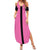 Pink and Black Bowling Summer Maxi Dress Design with Red Ball and Pins and Custom Team Name Graphic - Wonder Print Shop