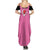 Pink and Black Bowling Summer Maxi Dress Design with Red Ball and Pins and Custom Team Name Graphic - Wonder Print Shop