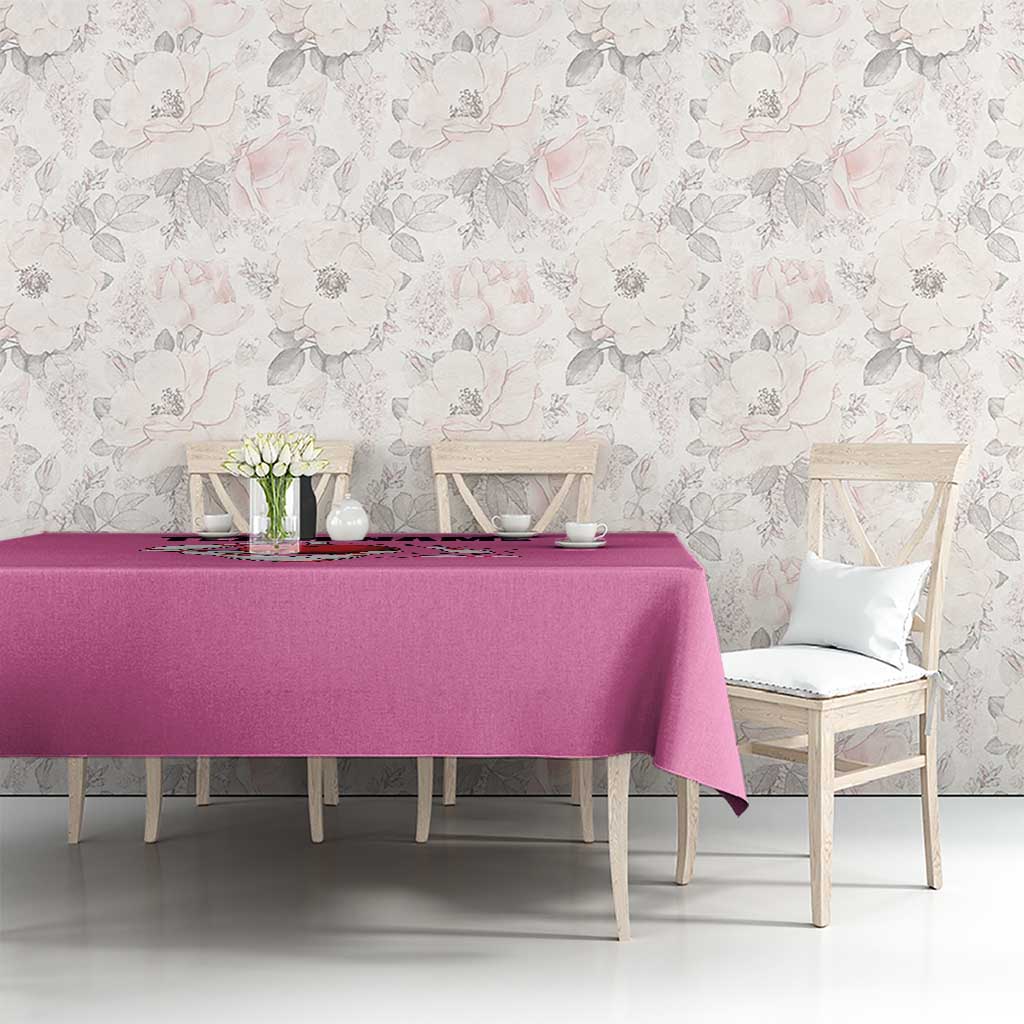 Pink and Black Bowling Tablecloth Design with Red Ball and Pins and Custom Team Name Graphic - Wonder Print Shop