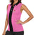 Pink and Black Bowling Women Sleeveless Polo Shirt Design with Red Ball and Pins and Custom Team Name Graphic - Wonder Print Shop