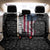 American Flag Bowling Ball and Pins Graphic Back Car Seat Cover with Black Patterned Background and Custom Team Name Design - Wonder Print Shop