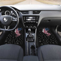 American Flag Bowling Ball and Pins Graphic Car Mats with Black Patterned Background and Custom Team Name Design - Wonder Print Shop