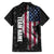 American Flag Bowling Ball and Pins Graphic Family Matching Summer Maxi Dress and Hawaiian Shirt with Black Patterned Background and Custom Team Name Design - Wonder Print Shop