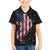 American Flag Bowling Ball and Pins Graphic Family Matching Summer Maxi Dress and Hawaiian Shirt with Black Patterned Background and Custom Team Name Design - Wonder Print Shop