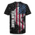 American Flag Bowling Ball and Pins Graphic Rugby Jersey with Black Patterned Background and Custom Team Name Design - Wonder Print Shop