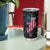 American Flag Bowling Ball and Pins Graphic Tumbler Cup with Black Patterned Background and Custom Team Name Design - Wonder Print Shop