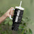 American Flag Bowling Ball and Pins Graphic Tumbler With Handle with Black Patterned Background and Custom Team Name Design - Wonder Print Shop