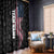 American Flag Bowling Ball and Pins Graphic Window Curtain with Black Patterned Background and Custom Team Name Design - Wonder Print Shop