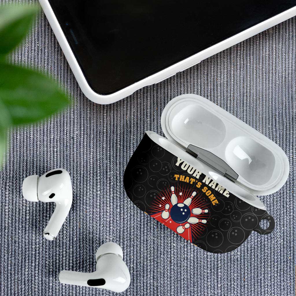 Flaming Bowling Ball AirPods Case with Strike Explosion and Funny Quote Graphic on Bowling - Wonder Print Shop