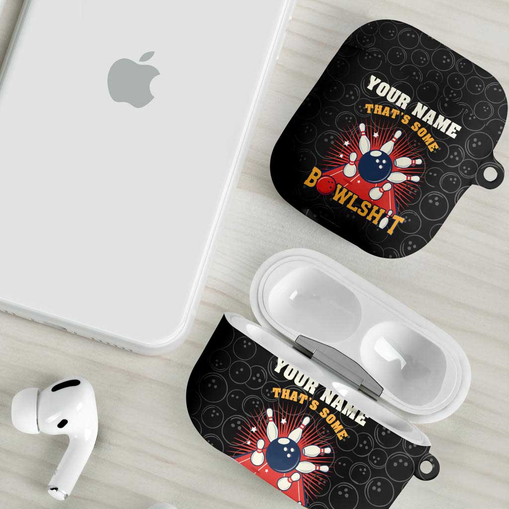 Flaming Bowling Ball AirPods Case with Strike Explosion and Funny Quote Graphic on Bowling - Wonder Print Shop
