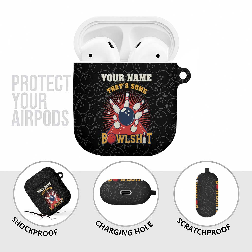 Flaming Bowling Ball AirPods Case with Strike Explosion and Funny Quote Graphic on Bowling - Wonder Print Shop