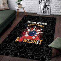 Flaming Bowling Ball Area Rug with Strike Explosion and Funny Quote Graphic on Bowling - Wonder Print Shop