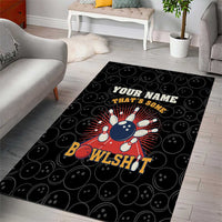 Flaming Bowling Ball Area Rug with Strike Explosion and Funny Quote Graphic on Bowling - Wonder Print Shop
